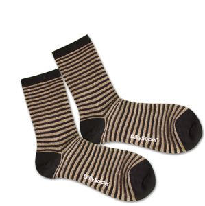 DillySocks Ponožky 'Sweet Lines'  zlatá / černá / průhledná