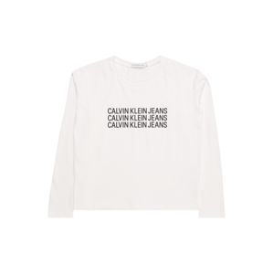 Calvin Klein Jeans Tričko 'TRIPLE LOGO LS T-SHI'  bílá