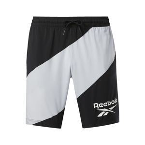 REEBOK Sportovní kalhoty  bílá / světle šedá / černá