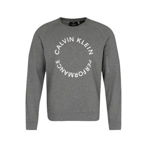Calvin Klein Performance Sportovní mikina  šedá / bílá