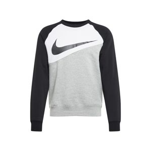 Nike Sportswear Mikina 'SWOOSH'  šedá / černá / bílá