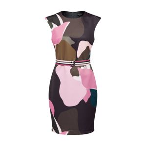 Ted Baker Pouzdrové šaty 'Ginina'  tmavě hnědá / mix barev / starorůžová