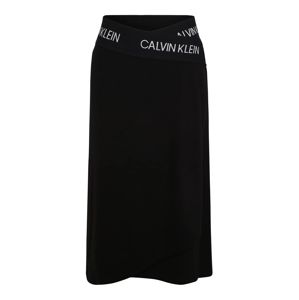 Calvin Klein Performance Sportovní sukně 'MIDI WRAP SKIRT'  černá / bílá