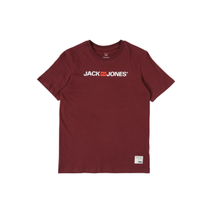 Jack & Jones Junior Tričko 'HISTORY'  vínově červená / bílá