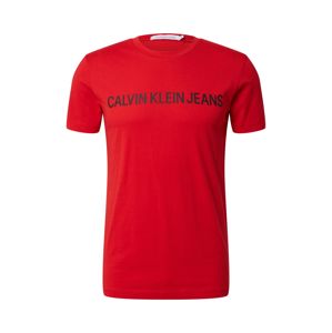 Calvin Klein Jeans Tričko 'INSTITUTIONAL'  černá / červená