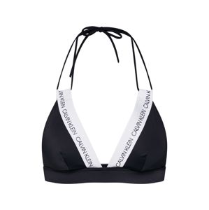 Calvin Klein Swimwear Horní díl plavek 'FIXED TRIANGLE-RP'  černá / bílá