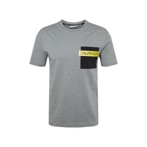 Calvin Klein Tričko  žlutá / černá / šedý melír