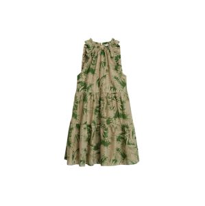 MANGO Letní šaty 'Kai'  béžová / zelená