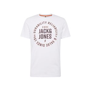 JACK & JONES Tričko  tmavě šedá / rezavě červená / bílá