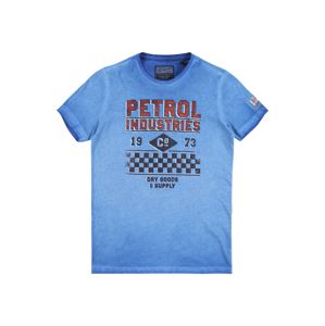 Petrol Industries Tričko  modrá / tmavě modrá / pastelově červená