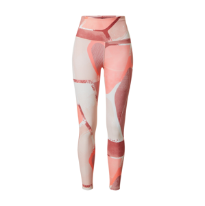 REEBOK Sportovní kalhoty  růžová / bílá