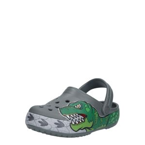 Crocs Otevřená obuv 'Fun Lab Dino Band Lights'  zelená / šedá