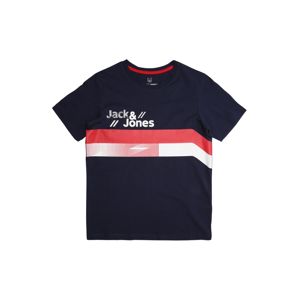Jack & Jones Junior Tričko 'STAIRS'  tmavě modrá / červená / bílá