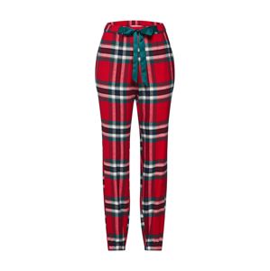 Hunkemöller Pyžamové kalhoty  zelená / červená / bílá
