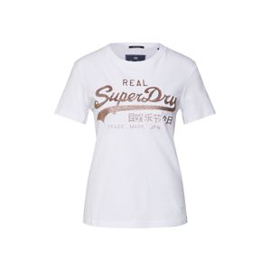 Superdry Tričko  bílá / zlatá