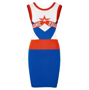 DIESEL Letní šaty 'M-COSMIKA'  modrá / červená / bílá