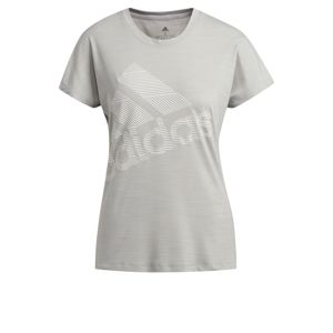 ADIDAS PERFORMANCE Funkční tričko 'Badge of Sport'  šedý melír / bílá