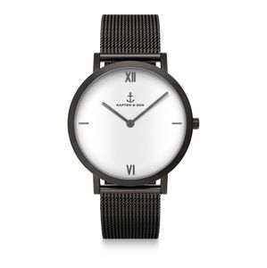Kapten & Son Analogové hodinky 'Pure Lux'  černá / bílá