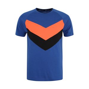 PUMA Funkční tričko 'Reactive Color Block Tee'  královská modrá / oranžová / černá