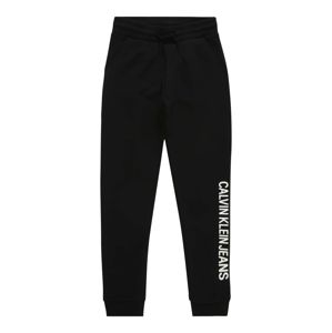 Calvin Klein Jeans Kalhoty 'LOGO COTTON TERRY SWEATPANTS'  černá