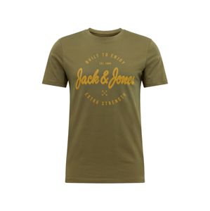 JACK & JONES Tričko 'JORRAFA'  hořčicová / olivová