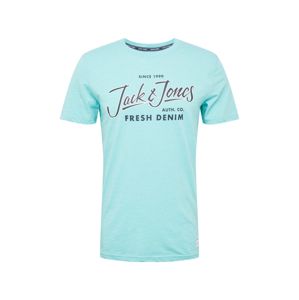 JACK & JONES Tričko 'BEAMS TEE'  tyrkysová / tmavě modrá