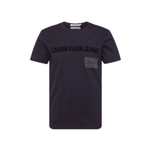 Calvin Klein Jeans Tričko 'MULTI INSTITUTIONAL BOX SLIM SS'  černá