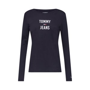 Tommy Jeans Tričko 'TJW SQUARE LOGO LONGSLEEVE'  černá