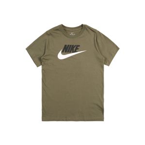Nike Sportswear Tričko  olivová / bílá