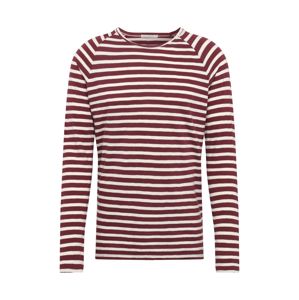 Nudie Jeans Co Tričko 'Otto Stripes'  vínově červená