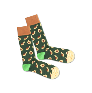 DillySocks Ponožky 'Avocado Grass'  žlutá / zelená / hnědá