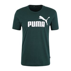 PUMA Funkční tričko 'ESS Logo Tee'  tmavě zelená / bílá