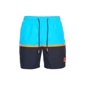 Superdry Plavecké šortky  aqua modrá / tmavě modrá / oranžová