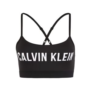 Calvin Klein Performance Sportovní podprsenka 'ADJUSTABLE SPORTS BRA LOGO'  černá / bílá