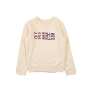 Calvin Klein Jeans Mikina  krémová / tmavě fialová