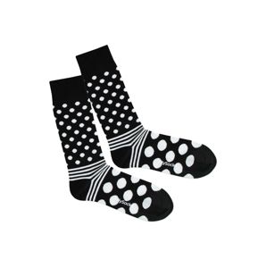 DillySocks Ponožky 'Dot Stripe Night'  černá / bílá