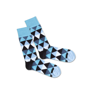 DillySocks Ponožky 'SS20-20 Triangle Sea'  bílá / modrá / černá