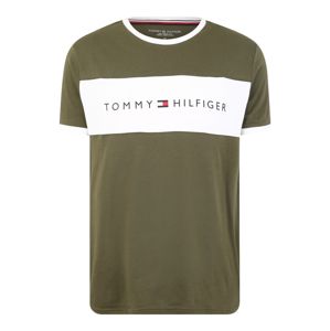 Tommy Hilfiger Underwear Pyžamo dlouhé 'CN SS TEE LOGO FLAG'  olivová / bílá
