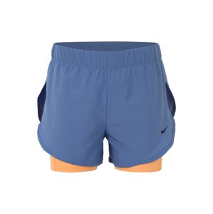 NIKE Sportovní kalhoty 'Nike Flex'  kouřově modrá / oranžová