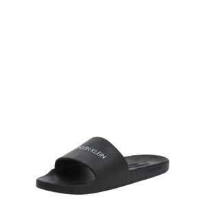 Calvin Klein Swimwear Otevřená obuv 'SLIDES'  černá / bílá