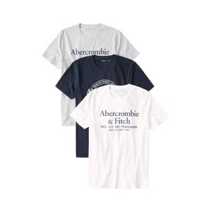 Abercrombie & Fitch Tričko  bílá / modrá / šedá
