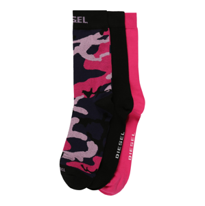 DIESEL Ponožky  černá / tmavě modrá / růžová / pink