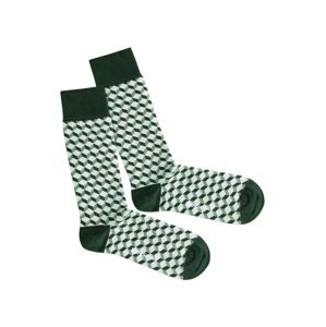 DillySocks Ponožky 'Botanic Dice'  zelená / bílá