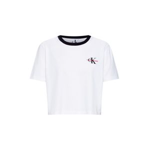 Calvin Klein Jeans Tričko ' Monogram Embroidery Ringer W '  bílá
