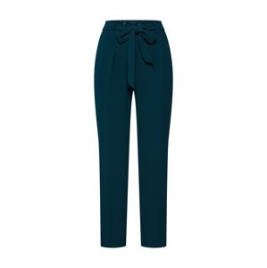 MORE & MORE Kalhoty se sklady v pase 'Fluent Crepe Pants'  smaragdová