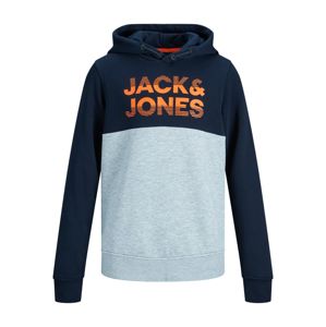 Jack & Jones Junior Mikina  azurová / námořnická modř / oranžová