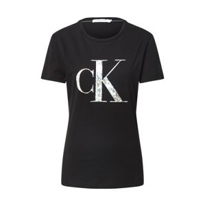Calvin Klein Jeans Tričko  černá / stříbrná