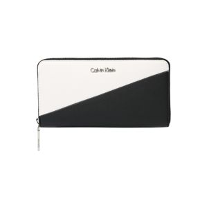 Calvin Klein Peněženka 'STRAP LARGE ZIPAROUND'  černá / bílá
